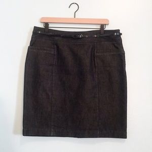 {Kenneth Cole Reaction} belted black denim skirt
